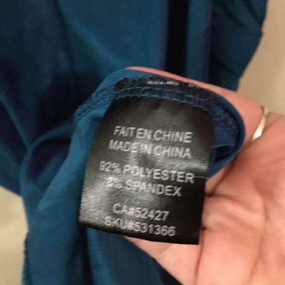 Elegant Teal Sleeveless Dress - Picture 6 of 6